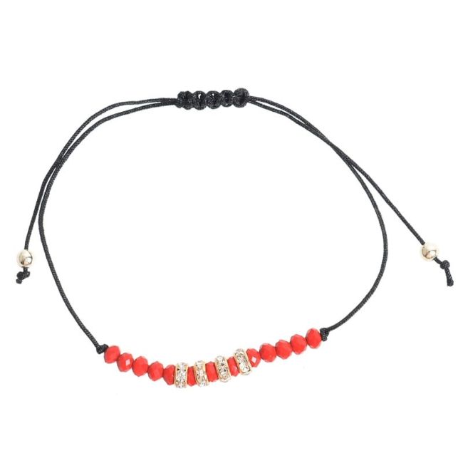 MACRAMÉ BRACELET WITH CRYSTAL BEADS