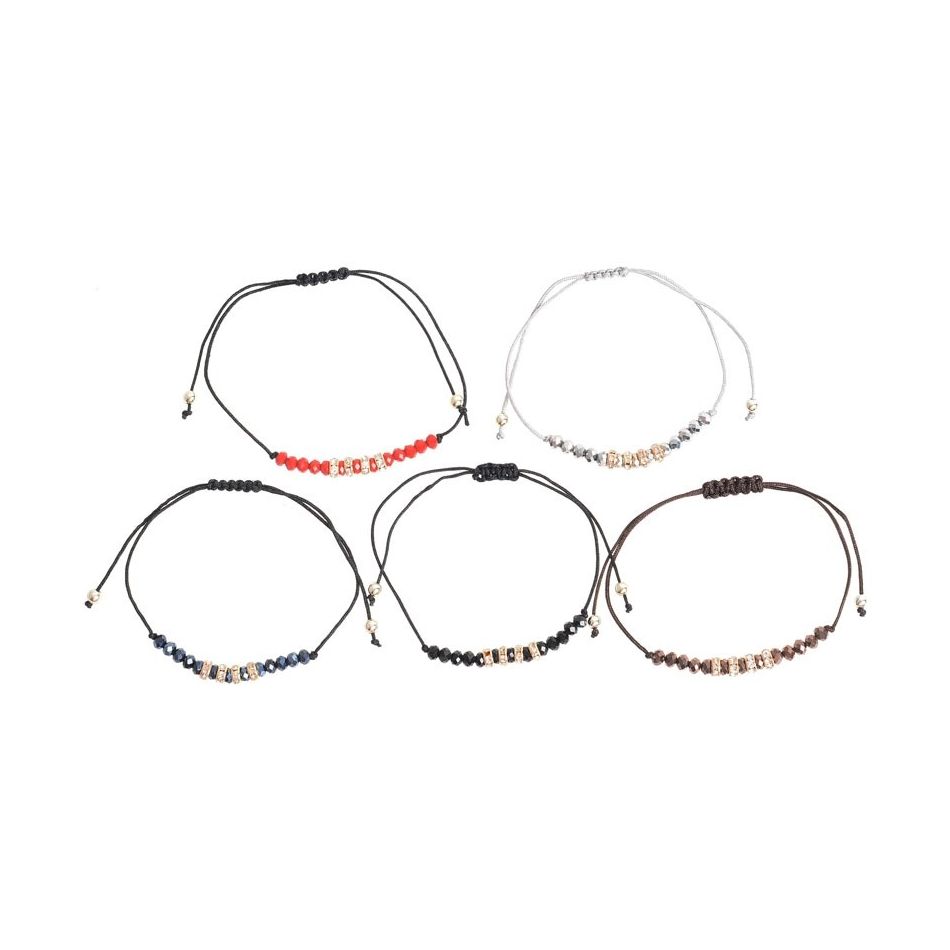 MACRAMÉ BRACELET WITH CRYSTAL BEADS