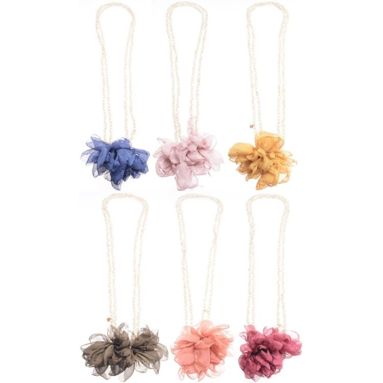 COLLAR LARGO CRISTALES FACETADOS DOBLE FLOR 2