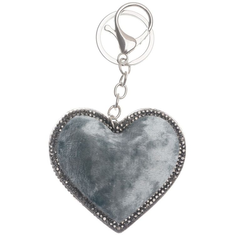 CRYSTAL LINED HEART KEYCHAIN