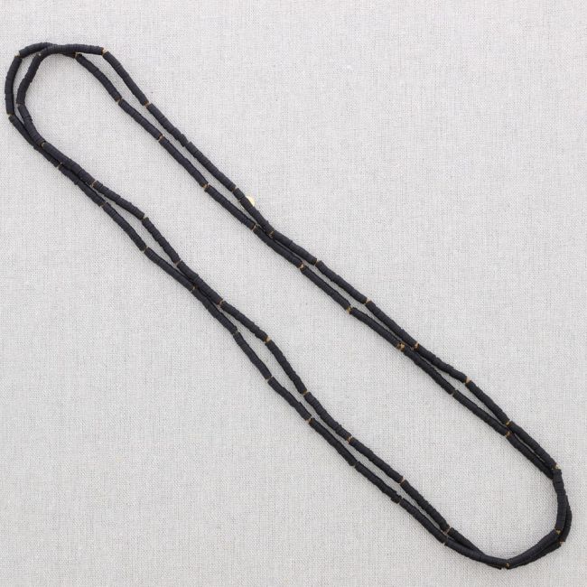 LONG STEEL NECKLACE WITH FIMO KNOTS BEADS 1.5M*4MM