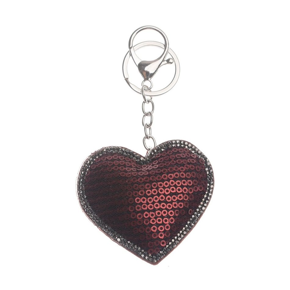 LLAVERO CORAZÓN ENCAJE LENTEJUELAS CRISTALES