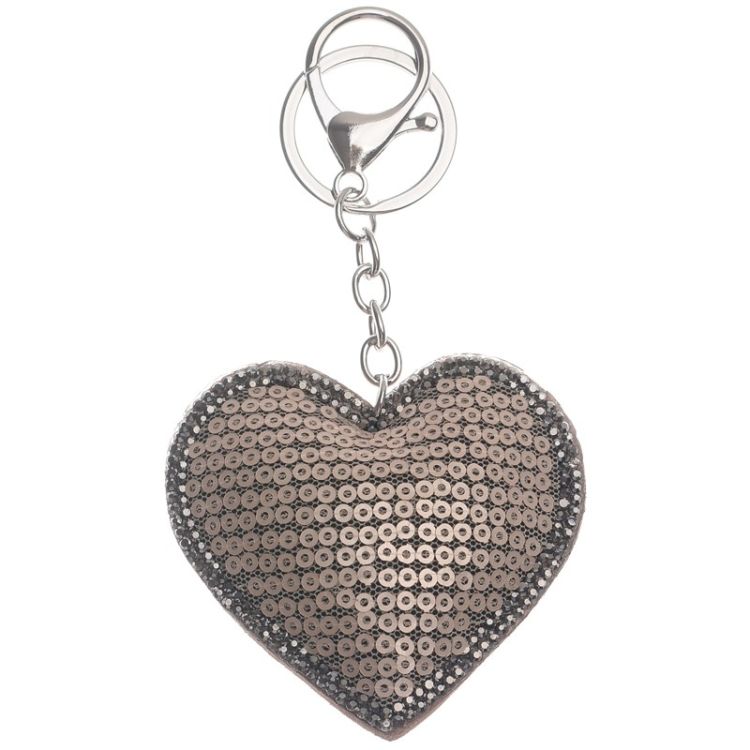 LACE HEART KEYCHAIN WITH CRYSTAL SEQUINS 2