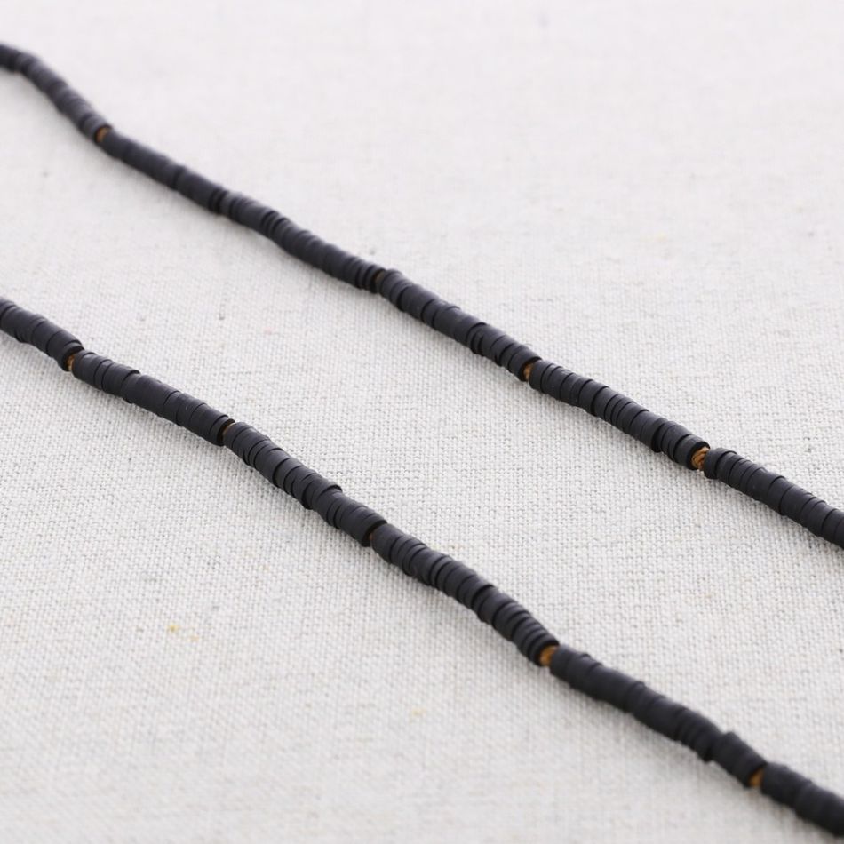 LONG STEEL NECKLACE WITH FIMO KNOTS BEADS 1.2M*6MM