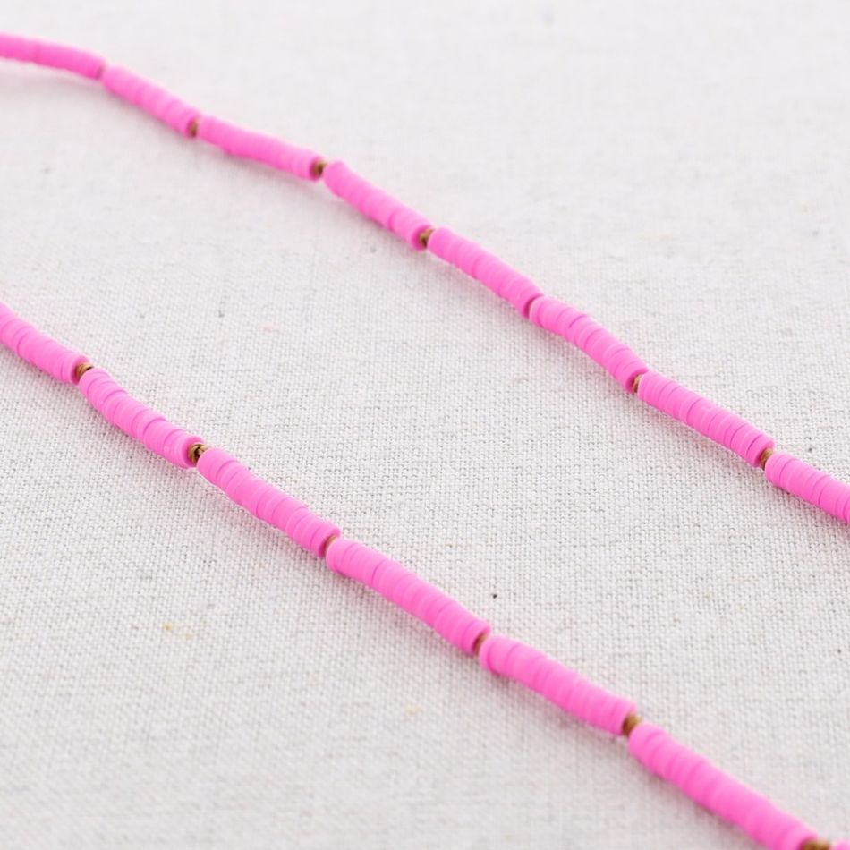 COLLAR LARGO ACERO CUENTAS FIMO NUDOS 1.2M*6MM