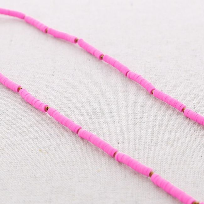 COLLAR LARGO ACERO CUENTAS FIMO NUDOS 1.2M*6MM