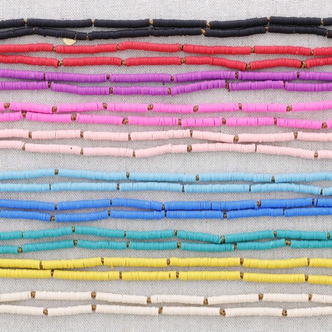 LONG STEEL NECKLACE WITH FIMO KNOTS BEADS 1.2M*6MM