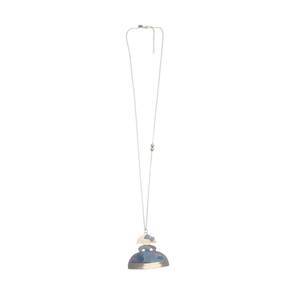 COLLAR LARGO COLGANTE MENINA METAL ESMALTE