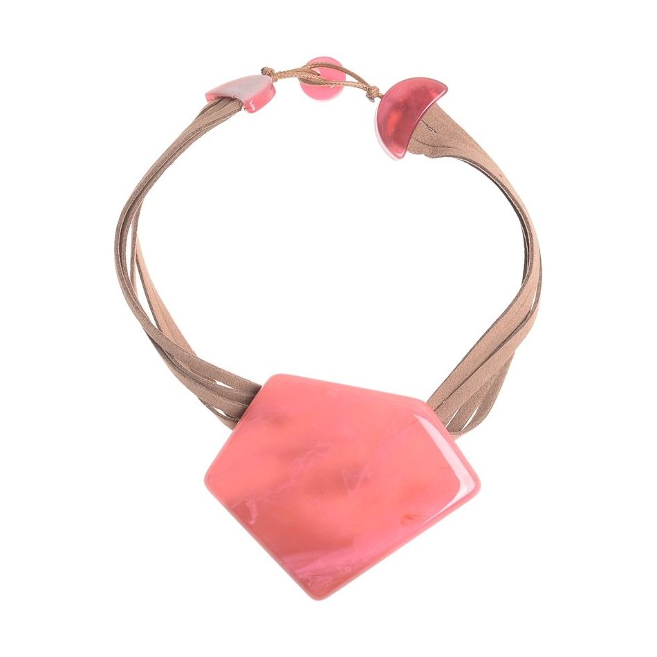 RESIN IRREGULAR SHAPE PENDANT SHORT NECKLACE