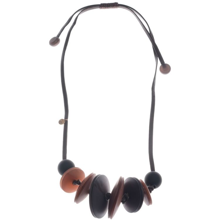 LONG NECKLACE PENDANT WITH RESIN BEADS