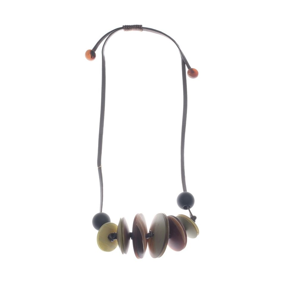 COLLAR LARGO COLGANTE CUENTAS RESINA