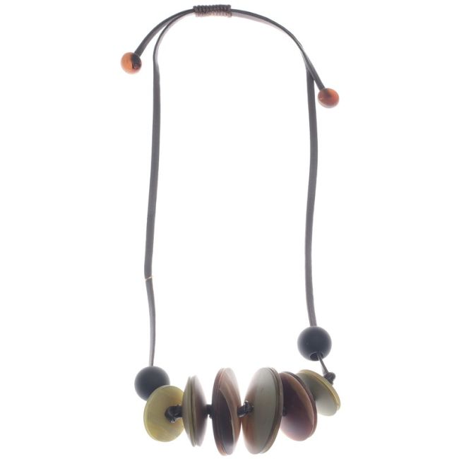 COLLAR LARGO COLGANTE CUENTAS RESINA