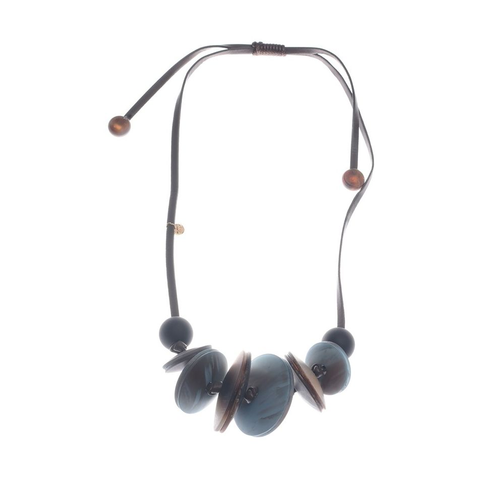 LONG NECKLACE PENDANT WITH RESIN BEADS