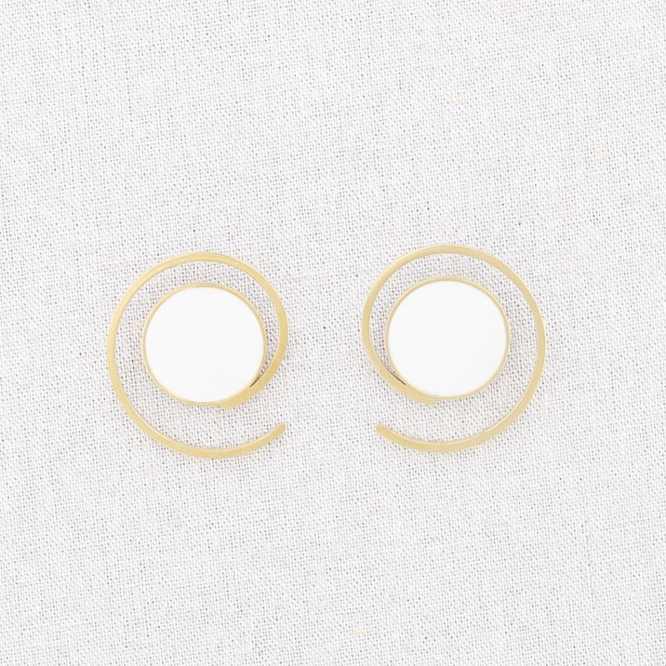 PENDIENTES ACERO FORMAS GEOMÉTRICAS ESMALTE