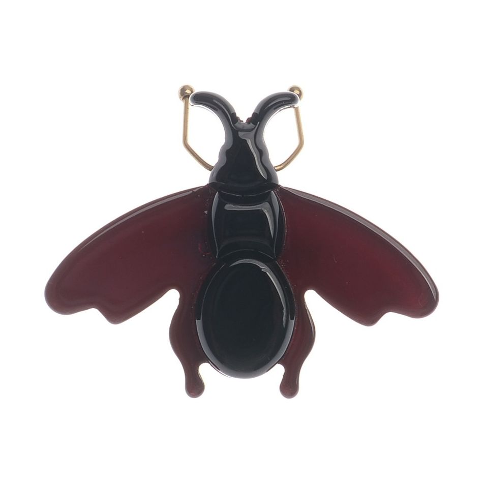 METAL LEGS RESIN INSECT BROOCH