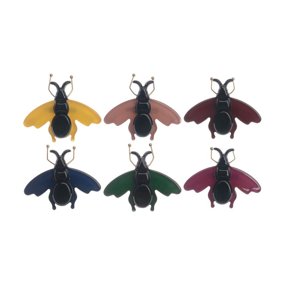 METAL LEGS RESIN INSECT BROOCH