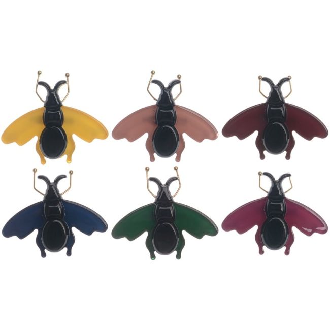 METAL LEGS RESIN INSECT BROOCH