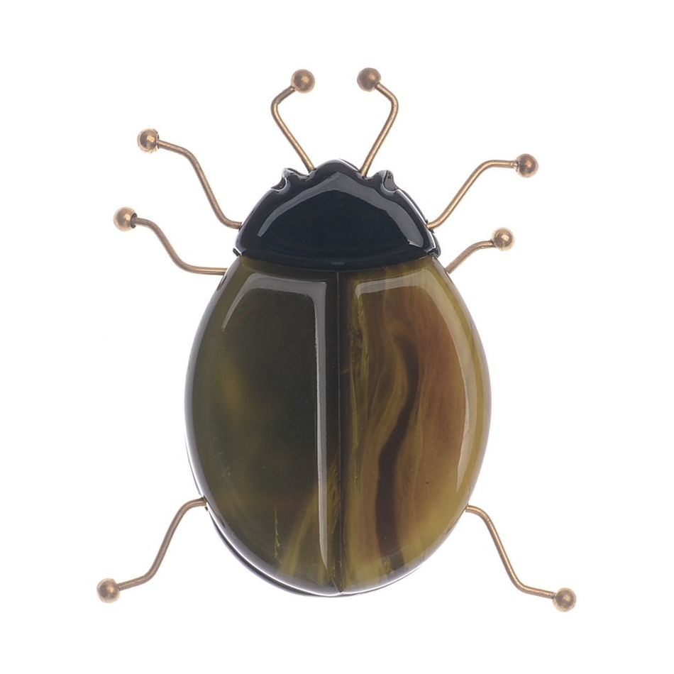 METAL LEGS RESIN INSECT BROOCH
