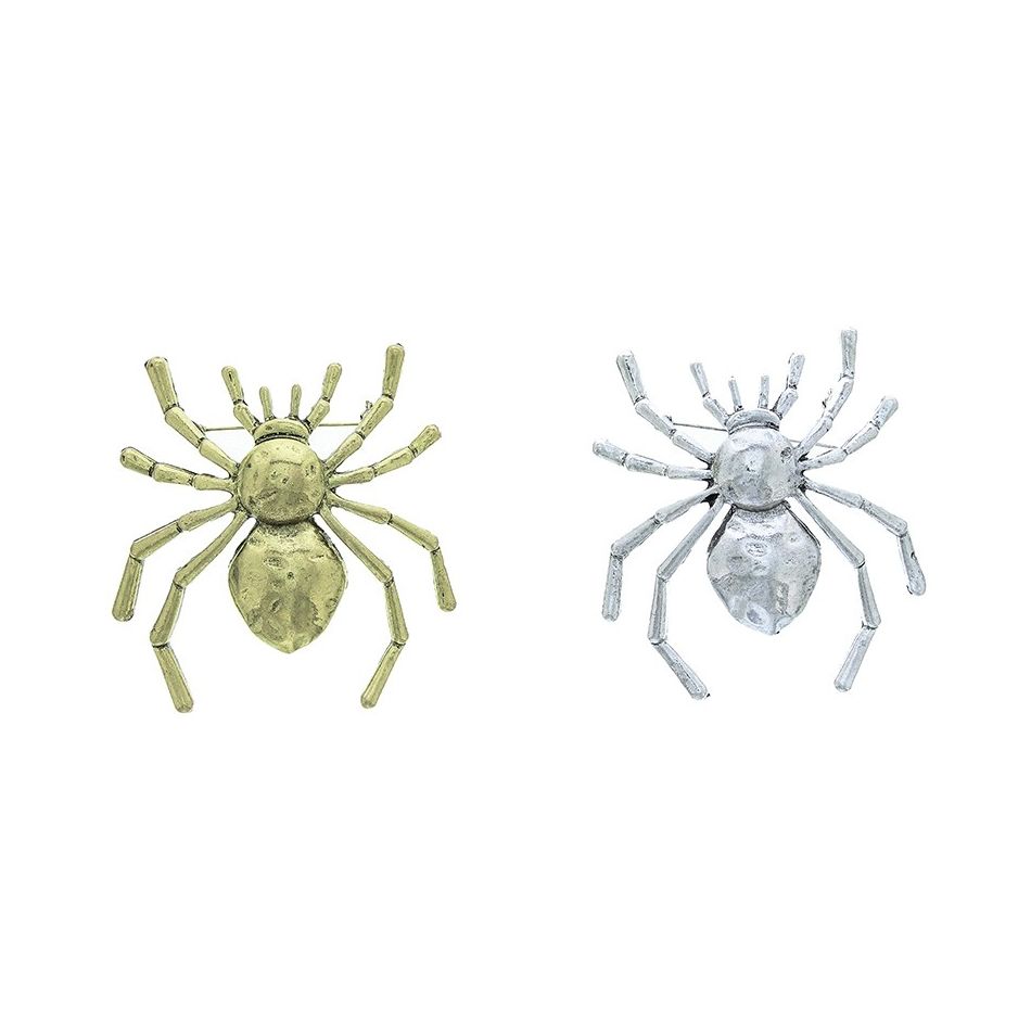 METAL SPIDER BROOCH