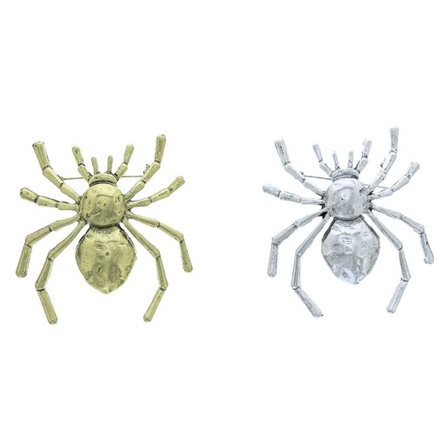 METAL SPIDER BROOCH