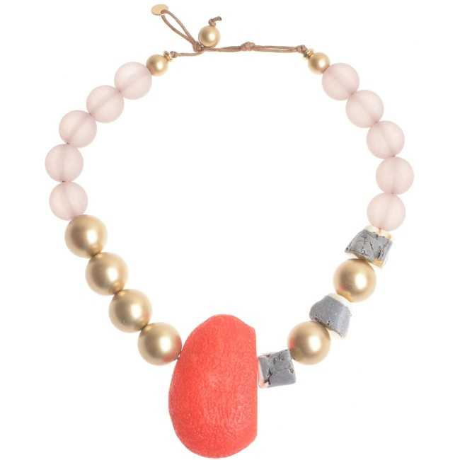 RESIN IRREGULAR BEADS SHORT NECKLACE