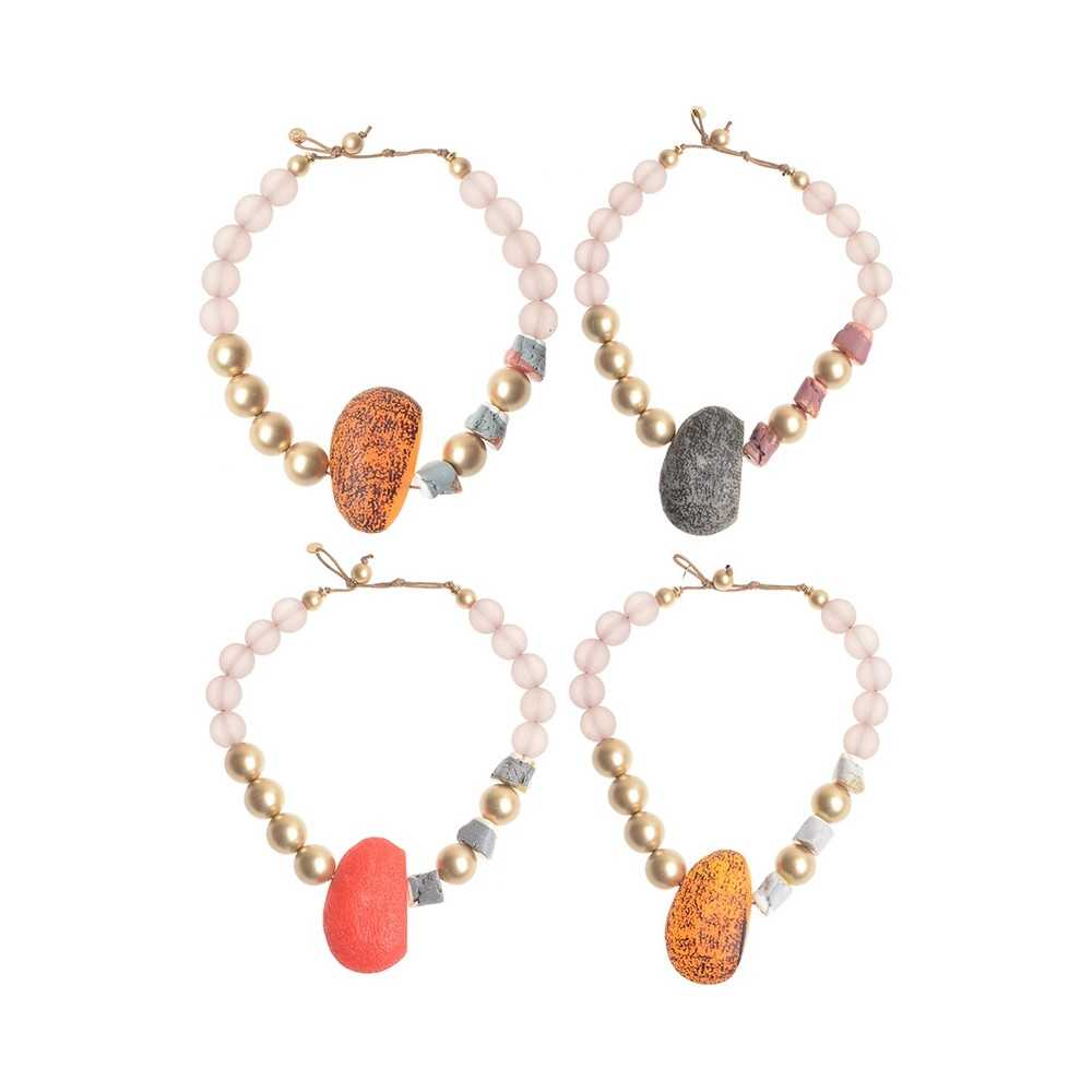 RESIN IRREGULAR BEADS SHORT NECKLACE