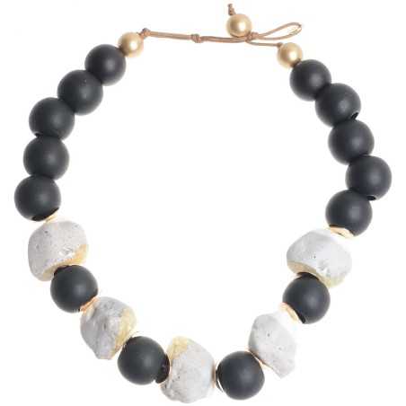 RESIN IRREGULAR BEADS SHORT NECKLACE