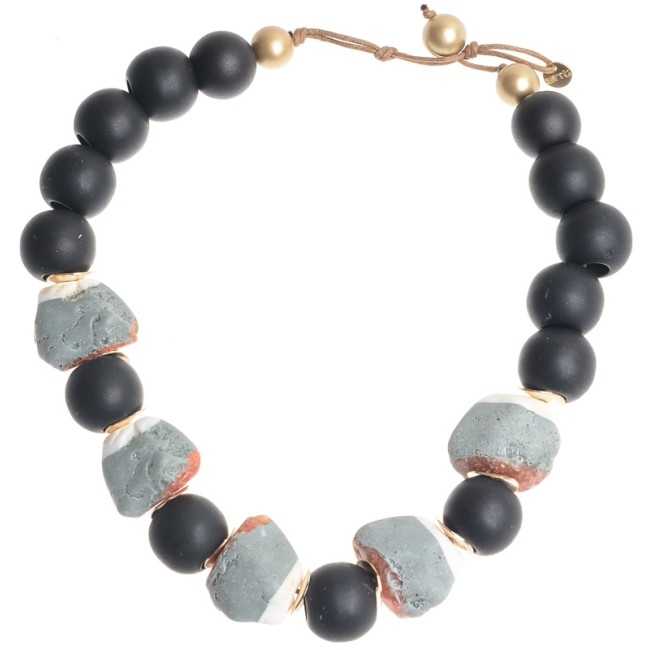 RESIN IRREGULAR BEADS SHORT NECKLACE