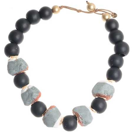 RESIN IRREGULAR BEADS SHORT NECKLACE