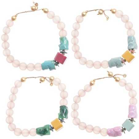 RESIN IRREGULAR BEADS SHORT NECKLACE