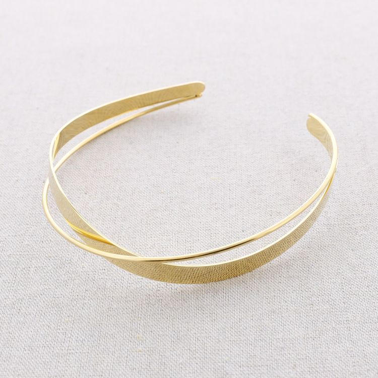 CHOKER ACERO DOBLE TIRA CRUZADA IRREGULAR