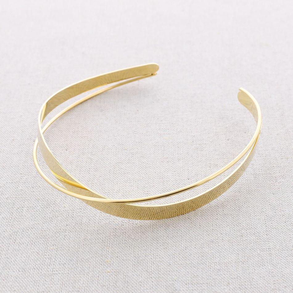 CHOKER ACERO DOBLE TIRA CRUZADA IRREGULAR