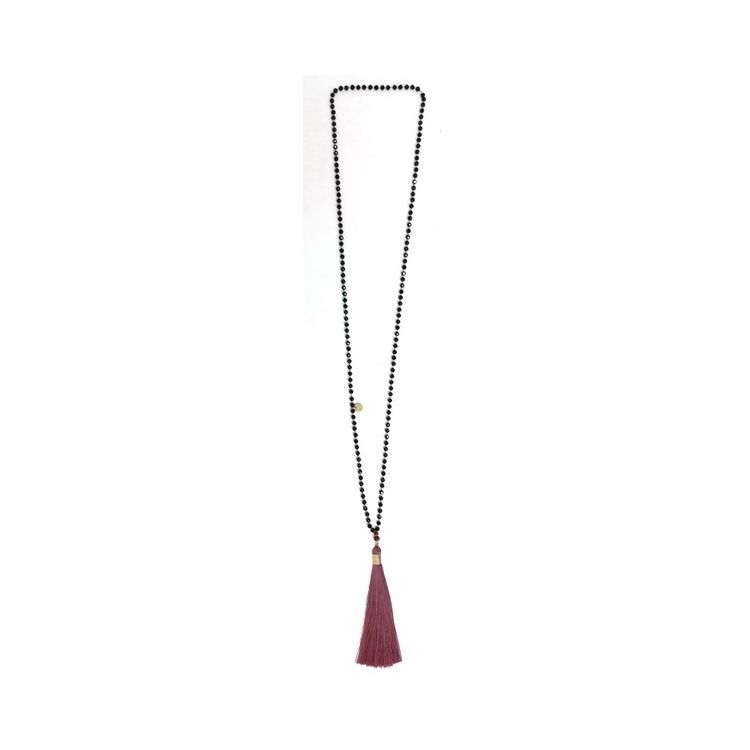 COLLAR LARGO CRISTALES COLGANTE FLECO