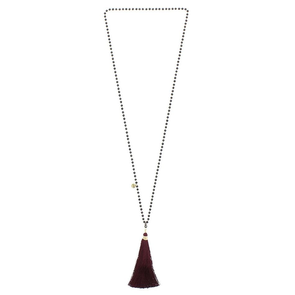 COLLAR LARGO CRISTALES COLGANTE FLECO
