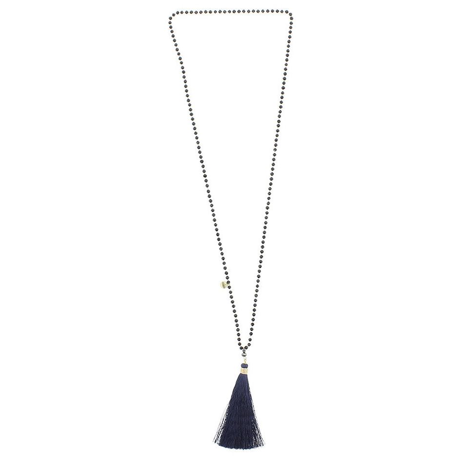 COLLAR LARGO CRISTALES COLGANTE FLECO