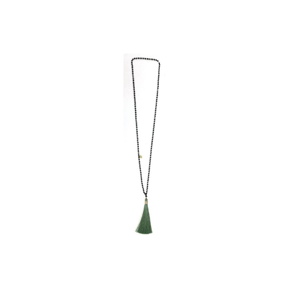 COLLAR LARGO CRISTALES COLGANTE FLECO