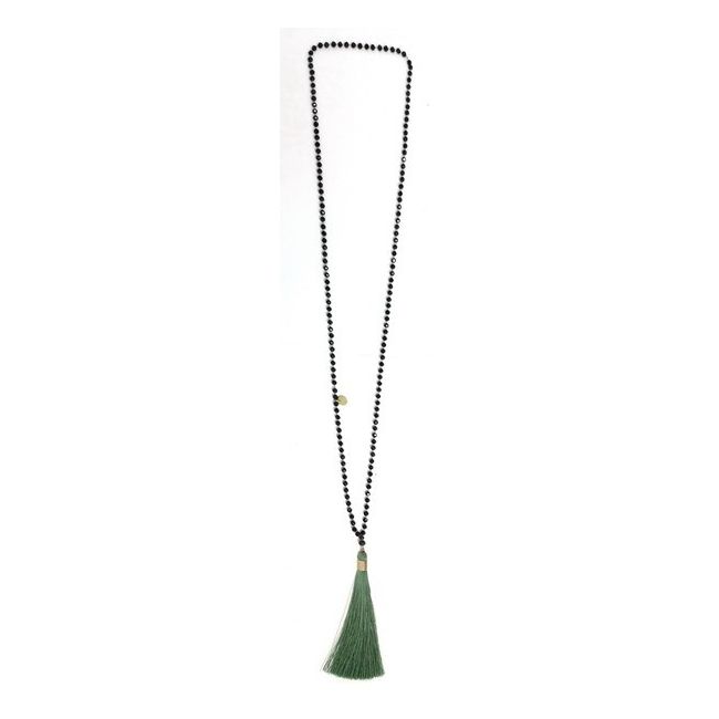 COLLAR LARGO CRISTALES COLGANTE FLECO