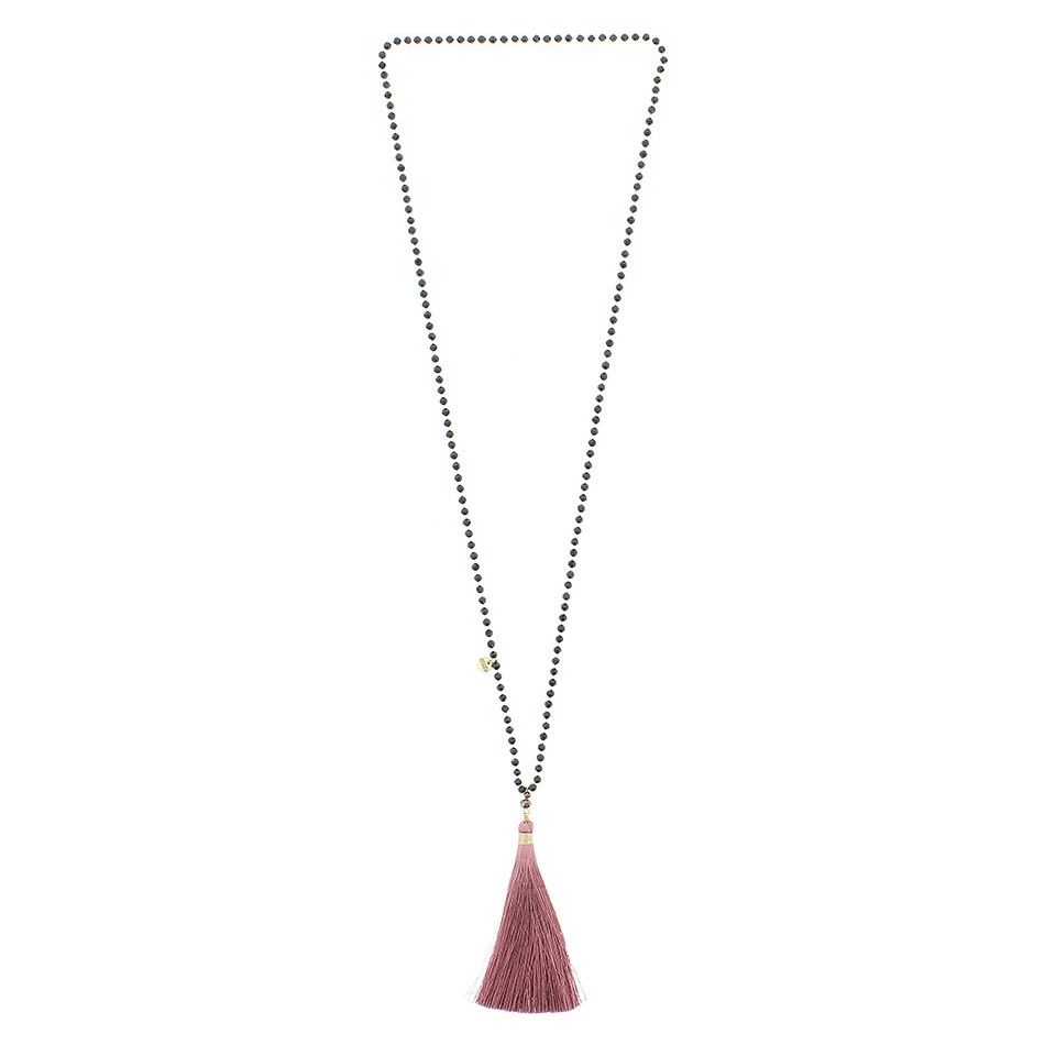COLLAR LARGO CRISTALES COLGANTE FLECO