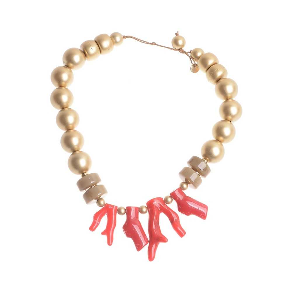 CORAL RESIN SHORT NECKLACE