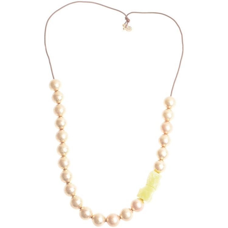 COLLAR LARGO CUENTAS METAL PIEDRAS