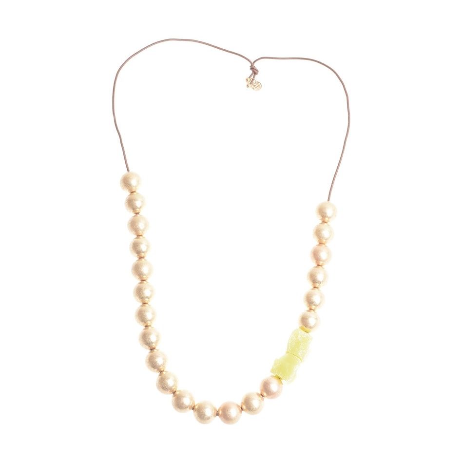 COLLAR LARGO CUENTAS METAL PIEDRAS
