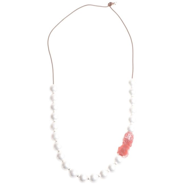 COLLAR LARGO CUENTAS METAL PIEDRAS