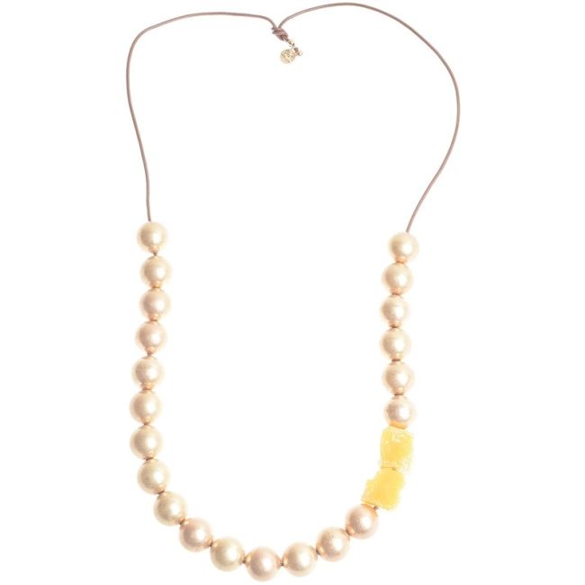 COLLAR LARGO CUENTAS METAL PIEDRAS