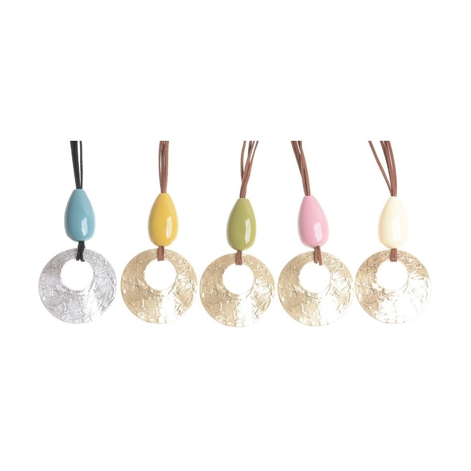 LONG NECKLACE METAL RESIN PENDANT