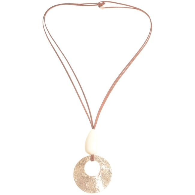 COLLAR LARGO COLGANTE METAL RESINA