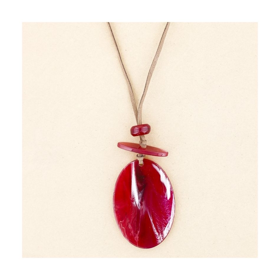 COLLAR LARGO COLGANTE RESINA