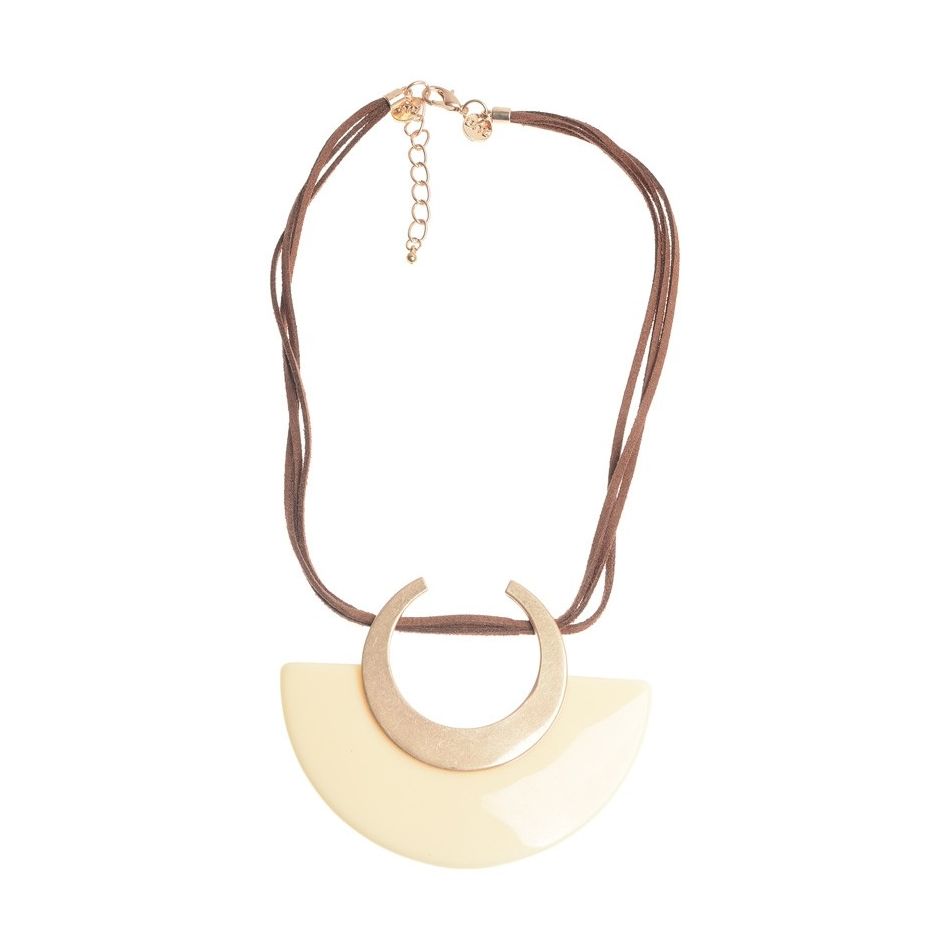METAL RESIN PENDANT SHORT NECKLACE