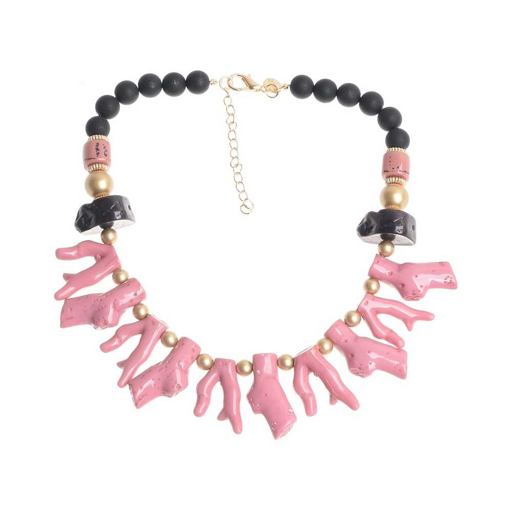 CORAL RESIN SHORT NECKLACE