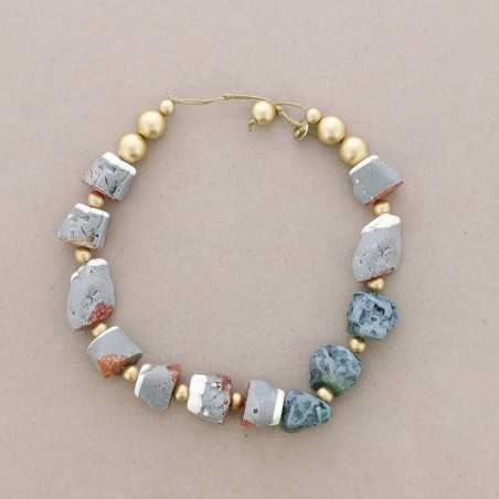 RESIN IRREGULAR BEADS SHORT NECKLACE