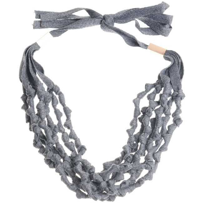 MULTILINE KNOTTED RIBBON SHORT NECKLACE